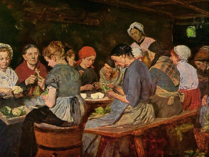 Women in a canning factory, Max Liebermann
